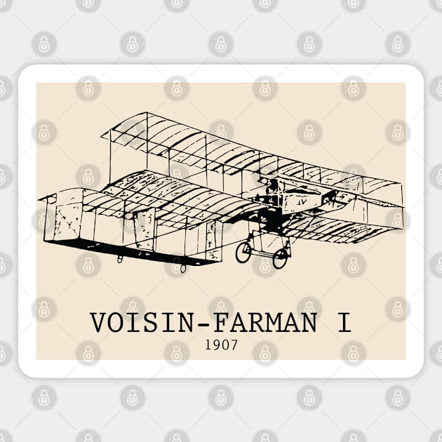 Voisin-Farman I 1907 Biplane Magnet by Lakeric